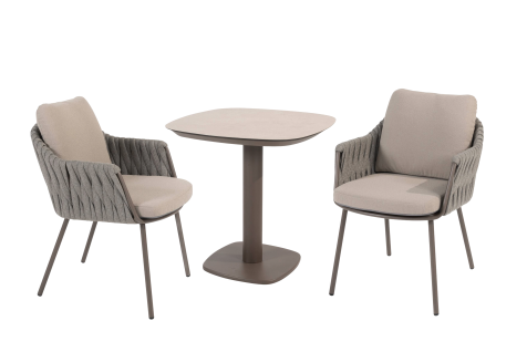  Taste Manolo Ceramic Table 75x75cm + 2x Cannes - Terre